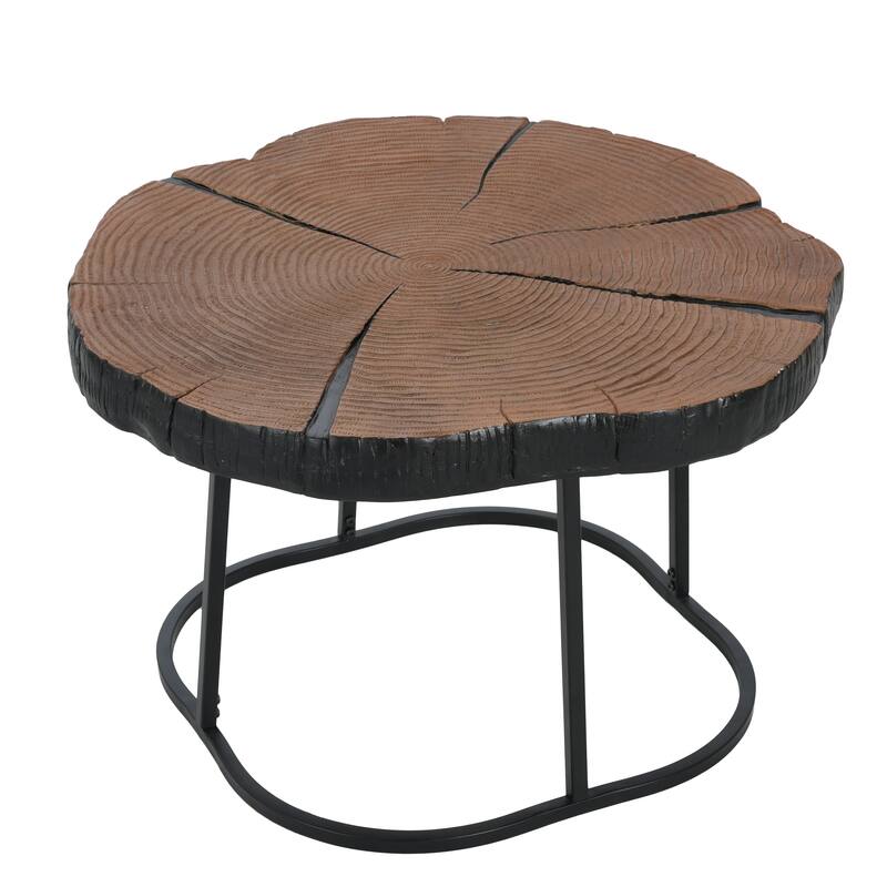 Irregular Coffee Table - Black,Natural