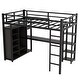 preview thumbnail 10 of 9, Metal Multi-functional Full Size Loft Bed with Desk,Shelves,Wardrobe,Kids and Baby