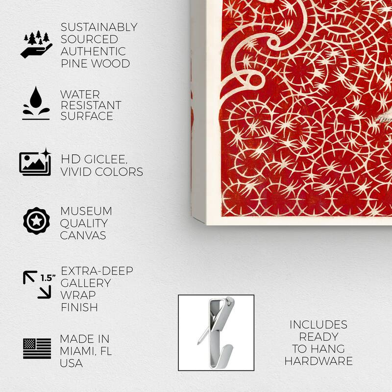 Wynwood Studio Canvas Spiritual and Religious Adam and Eve in the Garden Red and Crimson Traditional Wall Art Canvas Print