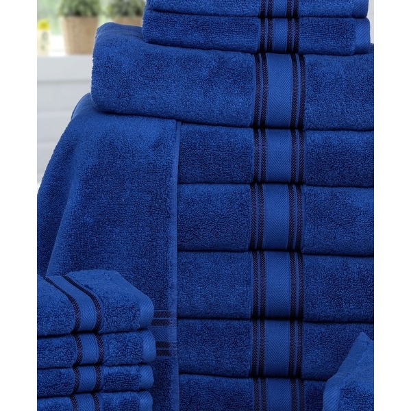 Shop Premium Collection Solid Cotton 18 Piece Towel Set - Overstock ...