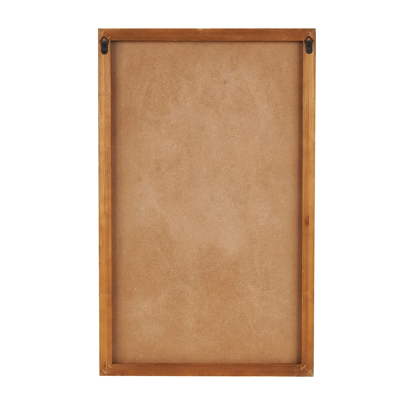 White Wood Dimensional Geometric Shaped Geometric Wall Decor with Brown Wooden Frame