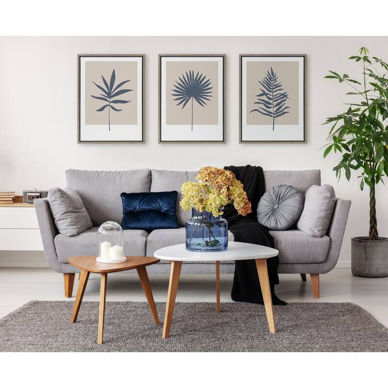 Kate and Laurel Tan and Blue Colorblock Canvas by Creative Bunch Studio