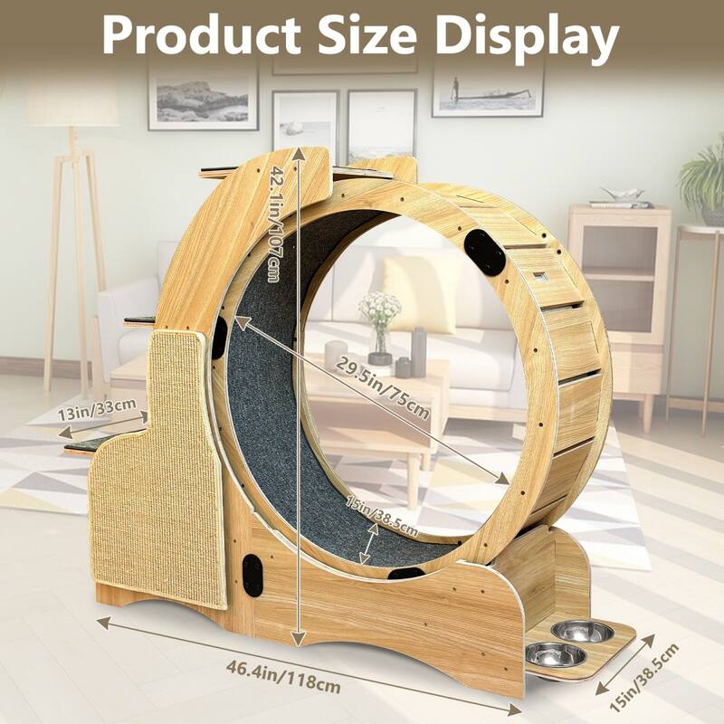 Cat Exercise Wheel With Silent Wheel Wood