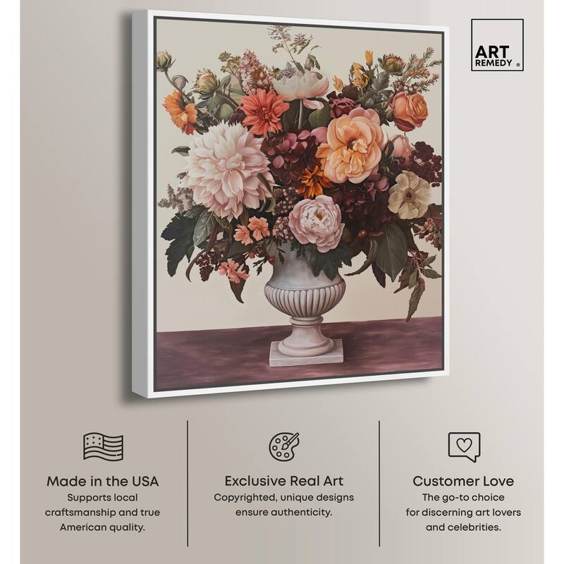 Autumn Tan Floral Canvas by Art Remedy