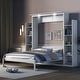 preview thumbnail 4 of 16, Wall Bed with Built-In Shelving Storage and Soft LED Lighting Space Saving Design