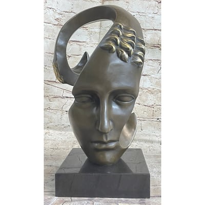 Abstract Metal Face Art Sculpture Bronze By Salvador Dali Home Decoration