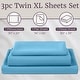 preview thumbnail 3 of 6, Winsor Home Cotton Blend 1200 Thread Count Blue Sheet Set (Twin XL)