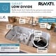 preview thumbnail 4 of 9, Ruvati 32-inch Low-Divide 50/50 Double Bowl Undermount 16 Gauge Stainless Steel Kitchen Sink - RVM4350 - 32-1/4″ x 18-7/8″