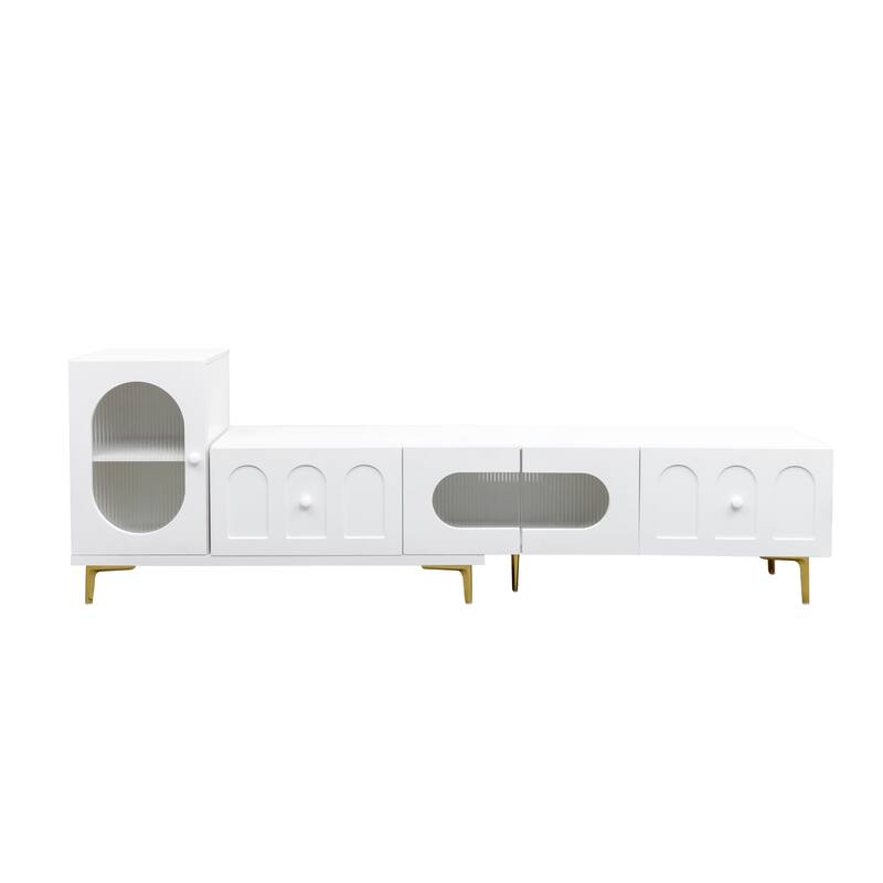 Wood Extendable TV Stand Entertainment Center Media TV Console