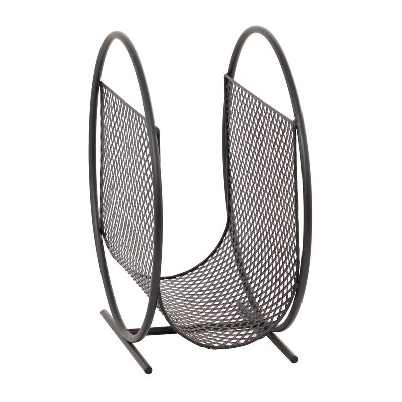 Black Metal Single Slot Magazine Holder with Black Stand - 20 x 10 x 20