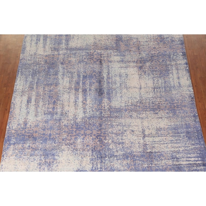All-Over Abstract Contemporary Area Rug Handmade Wool Carpet - 8'11"x 11'11"