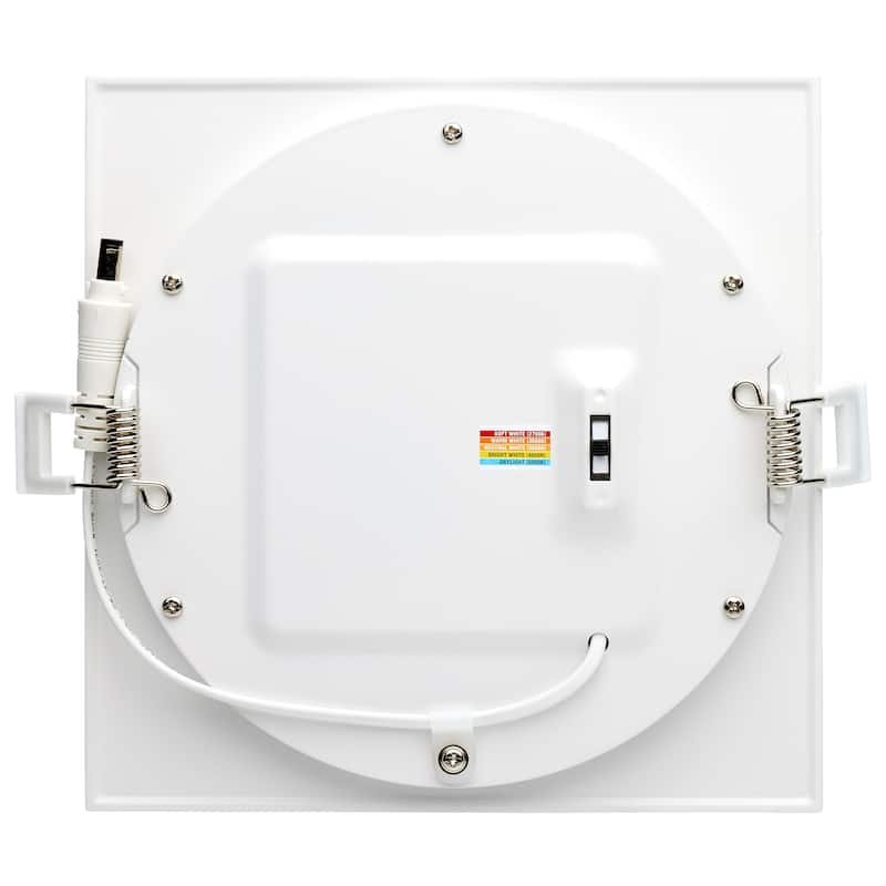 12 Watt LED Direct Wire Downlight Edge-lit 6-Inch CCT Selectable Square Remote Driver