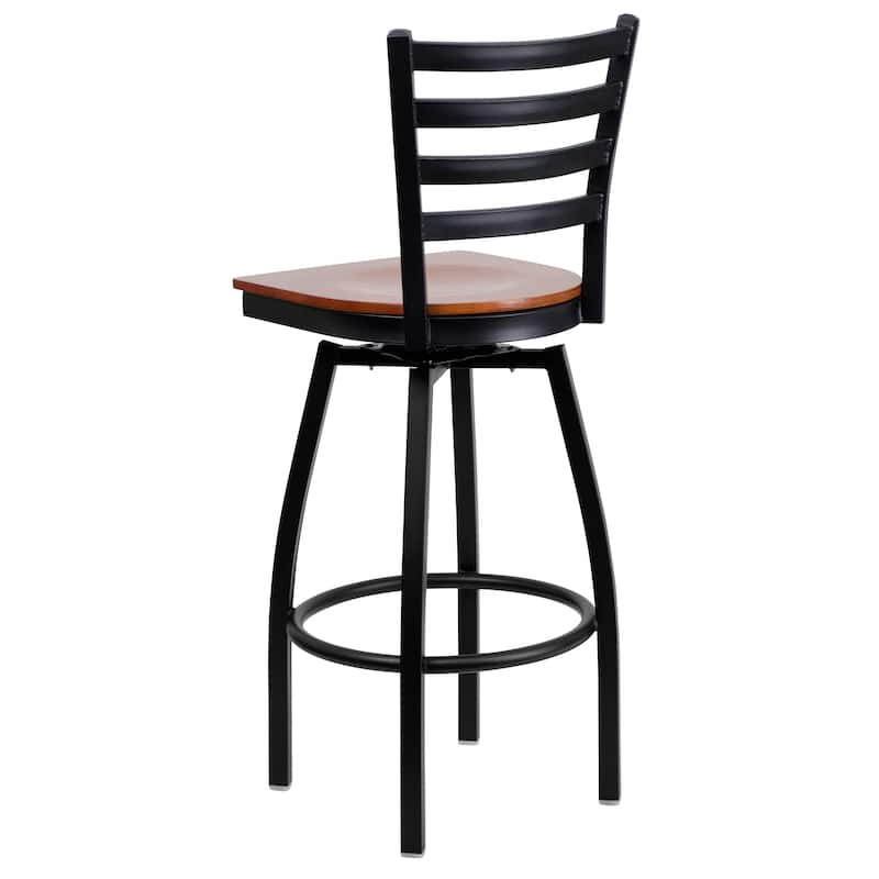 Ladder Back Swivel Metal Barstool - 16.5"W x 20.5"D x 44.5"H