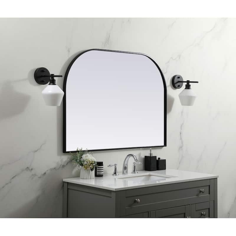Indigo Home Metal Frame Arch Mirror 42x30 Inch