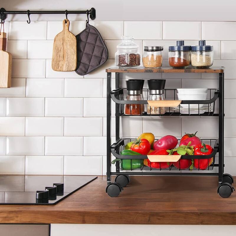 Kitchen Storage Rolling Cart on Wheels