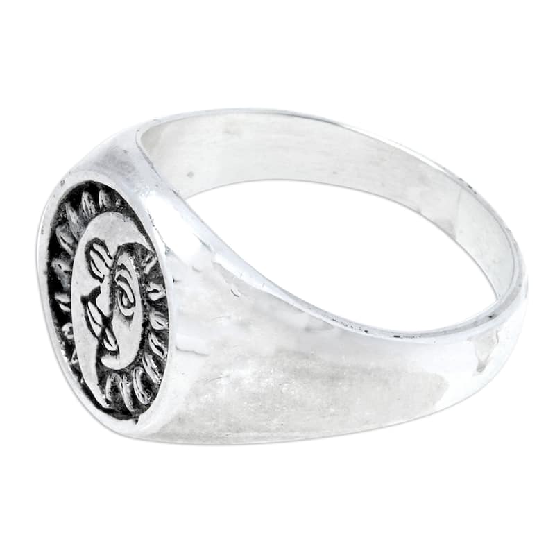 Novica Handmade Icon Of Universe Sterling Silver Signet Ring