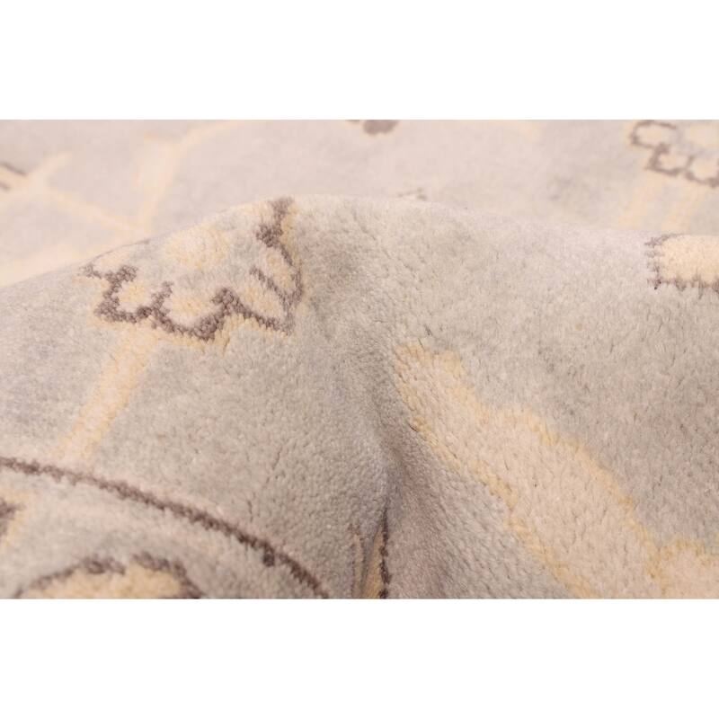 ECARPETGALLERY Hand-knotted Royal Oushak Light Grey Wool Rug - 10'0 x 13'8