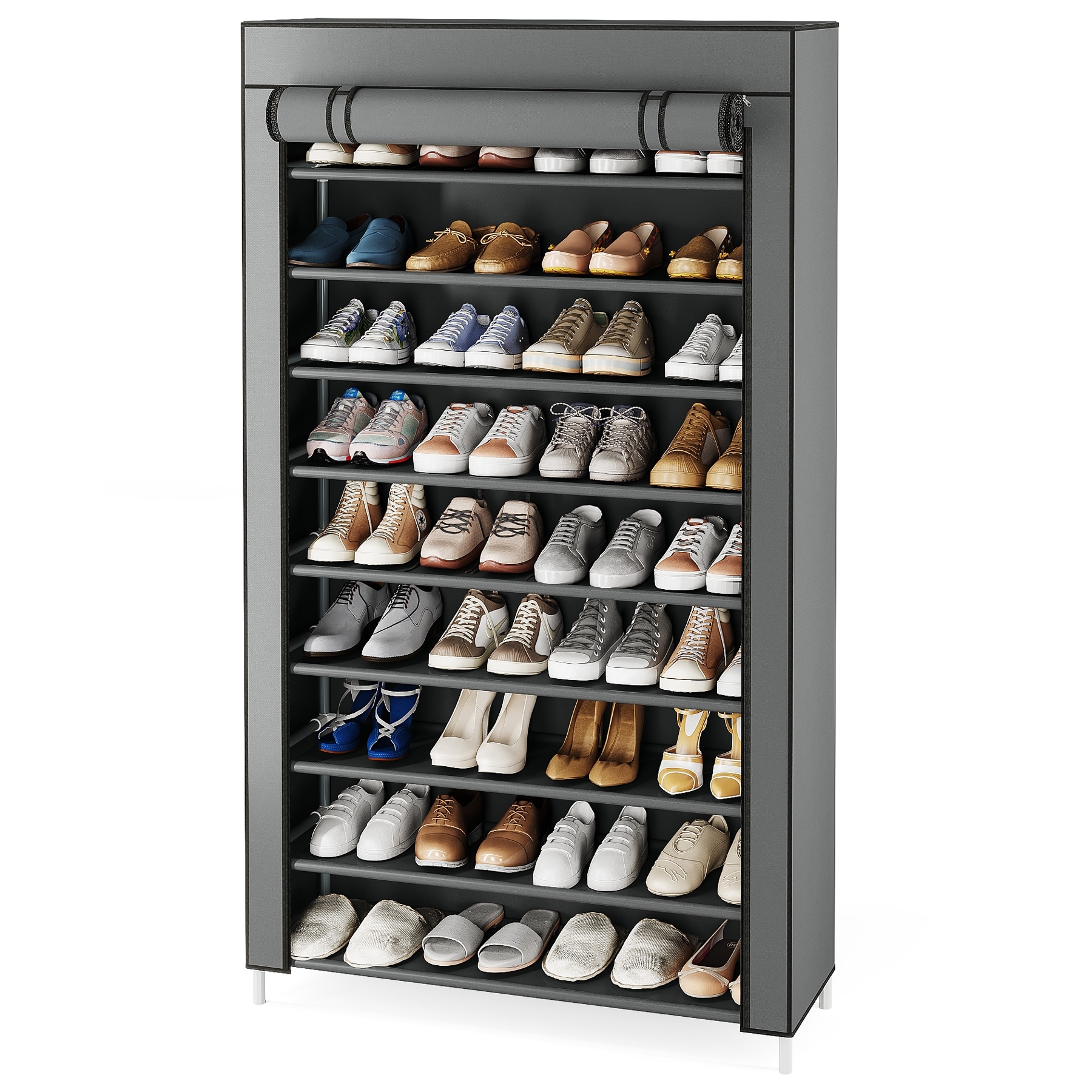 9 Tier Tall Shoe Shelf Stand Rack Organizer with Non woven Fabric Cover 10 tier Bed Bath Beyond 37851504