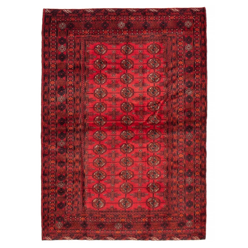 Teimani Red Rug 4'3" x 6'1" - 4'3 x 6'1 - Red - 4'3 x 6'1
