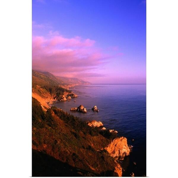 Poster Print Entitled Sunset On The Big Sur Coastline Multi Color
