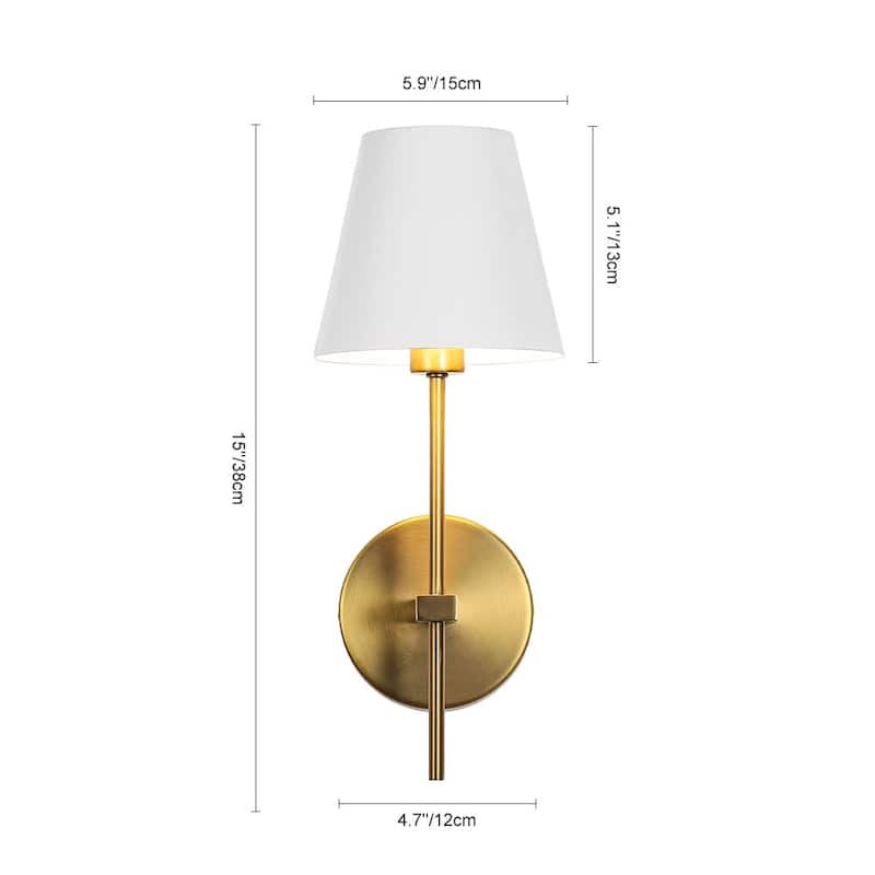 Minimalist 1-Light Metal Cone Shade Wall Sconce - 5.5 in