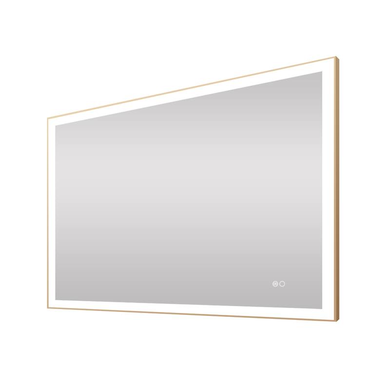 Wall Mounted Bathroom Framed LED Mirror With Dimmable Light Touch Sensor And Memory Function, Anti- Fog