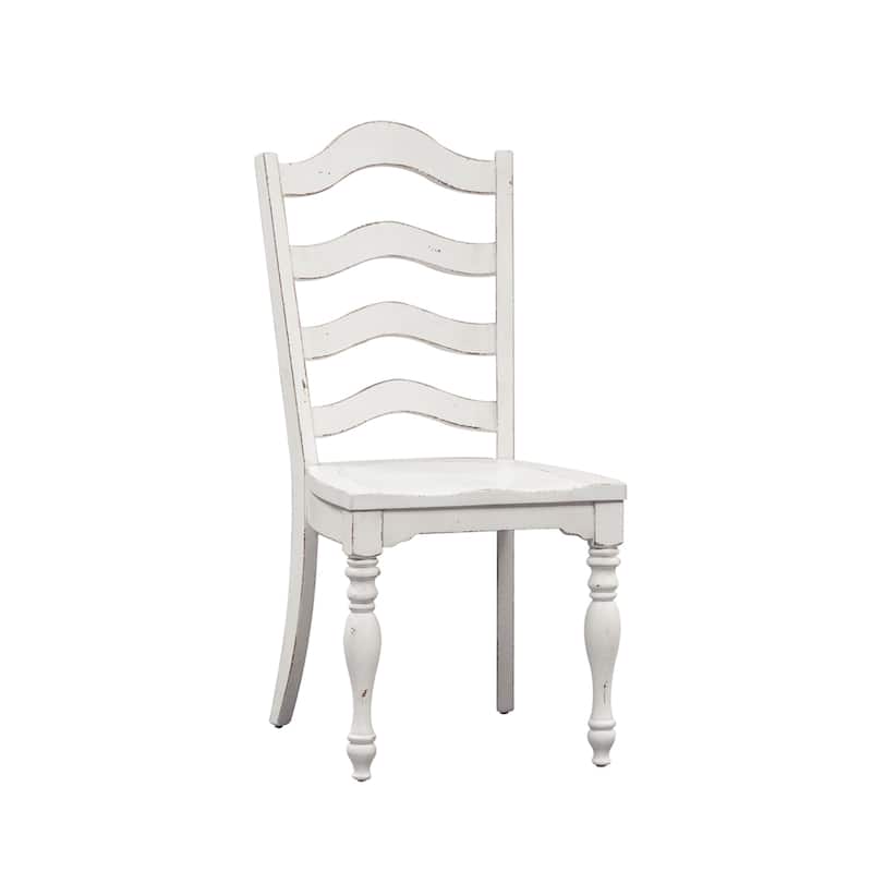 Magnolia Manor Antique White Weathered Bark 6 Piece Leg Table Set