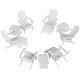 preview thumbnail 2 of 85, Vineyard HIPS Outdoor Folding Eco-Friendly All Weather Seashell Adirondack Chairs (12-Piece Conversation Set)