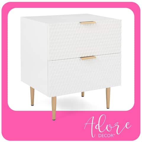 Adore Decor Jolie 2 Drawer Side Table