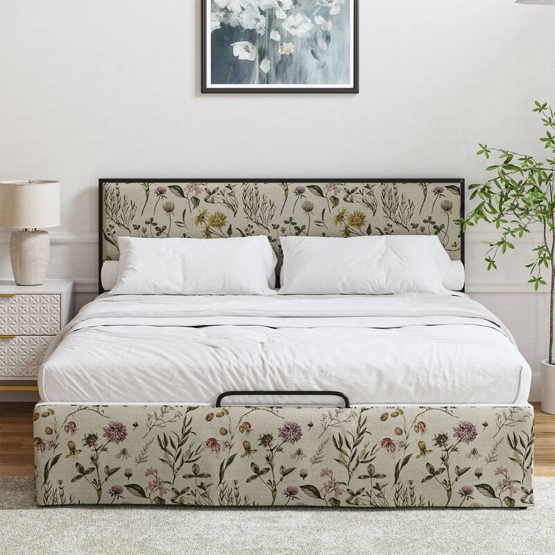 Oliver Modern Washable Slipcover Bed Upholstered Metal by HULALA HOME