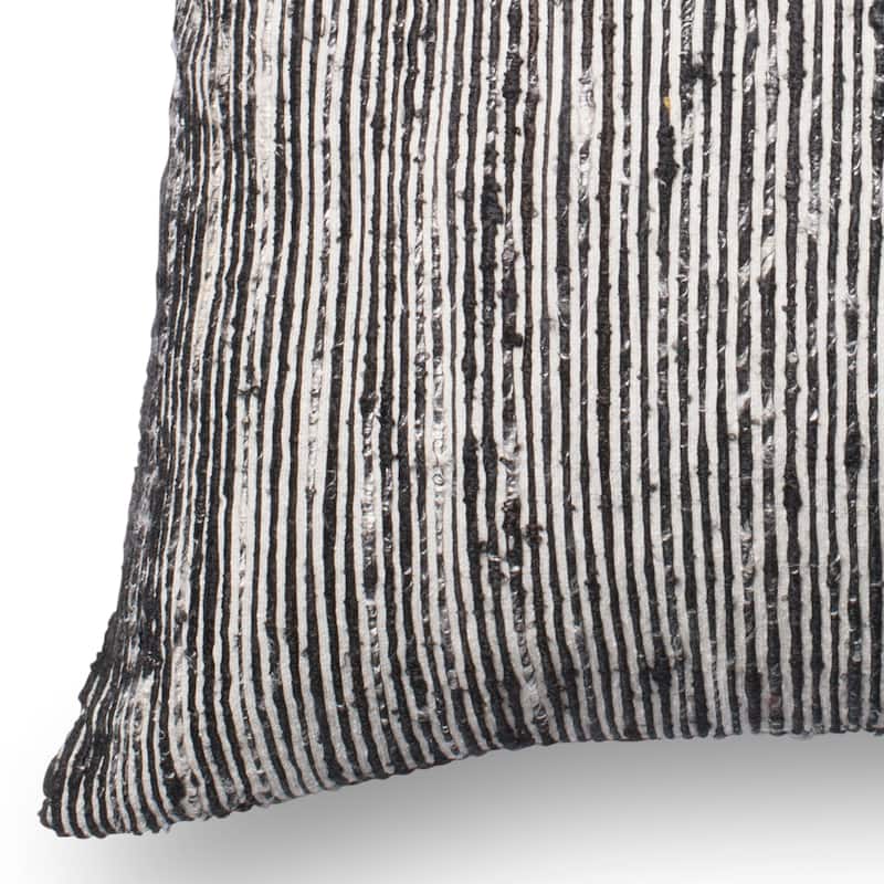 Recycled Sari Silk Stripe Square 22-inch Throw Pillow or Pillow Cover