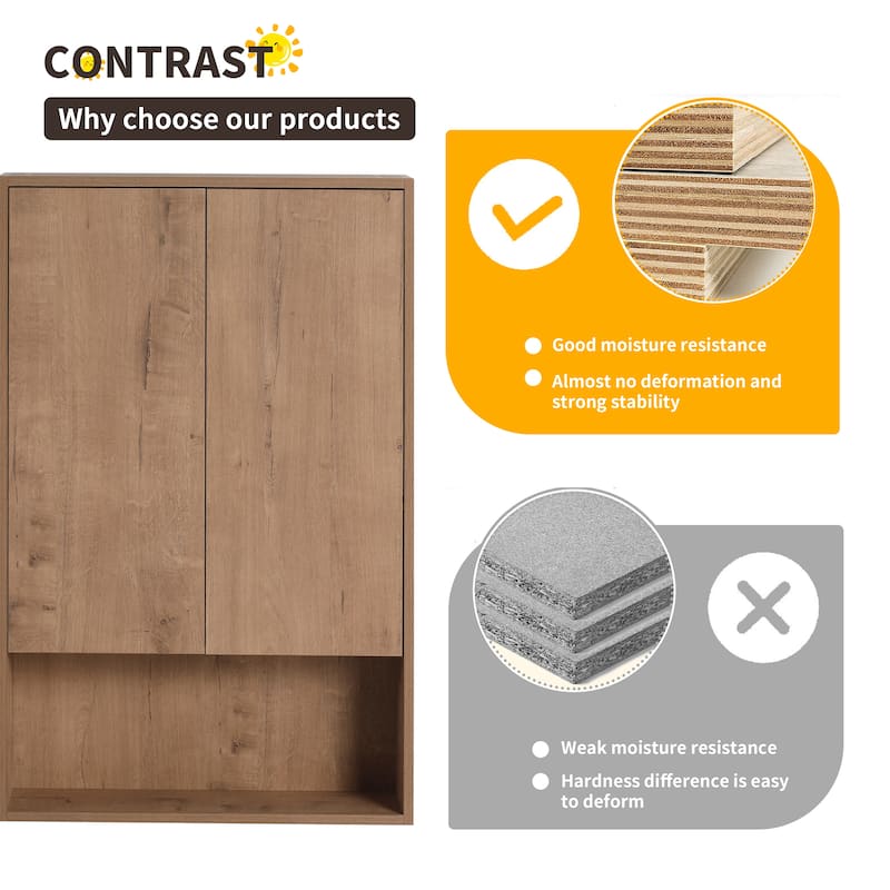 Beingnext 12"/24" Floating Bathroom Side Cabinet With Soft Close Door and an Adjustable Shelf