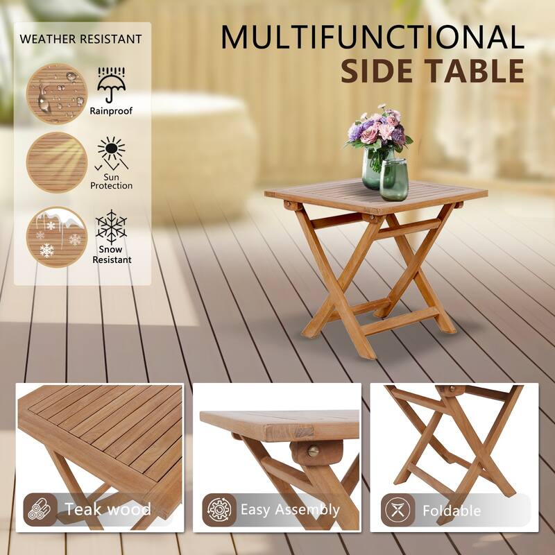Folding Patio Table Garden Outdoor Balcony Furniture Teak Wood