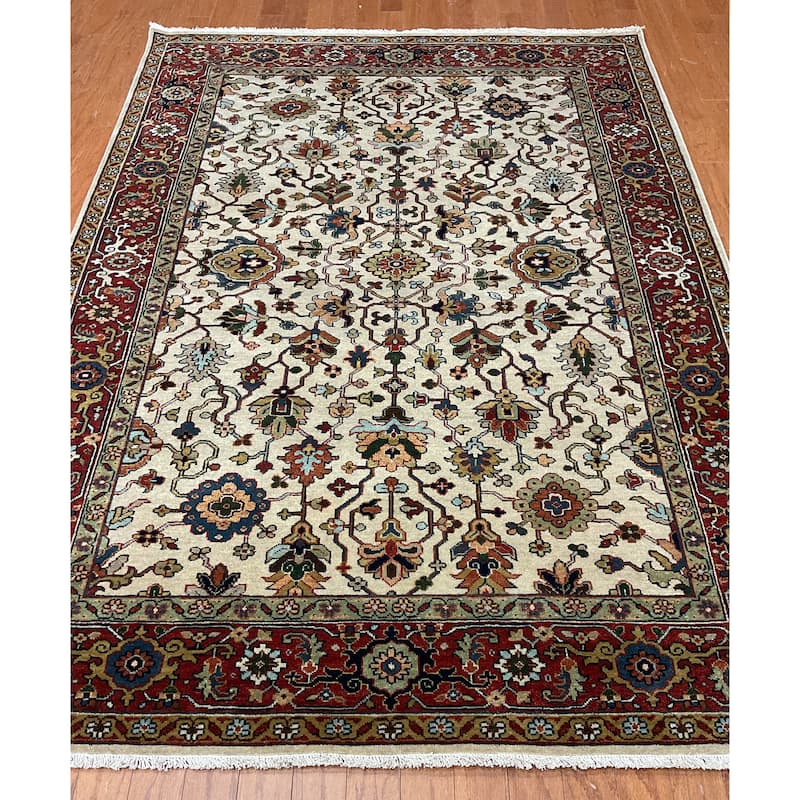 HERAT ORIENTAL Hand-knotted Indo 5' x 8' Serapi Wool Rug - 5' x 8'