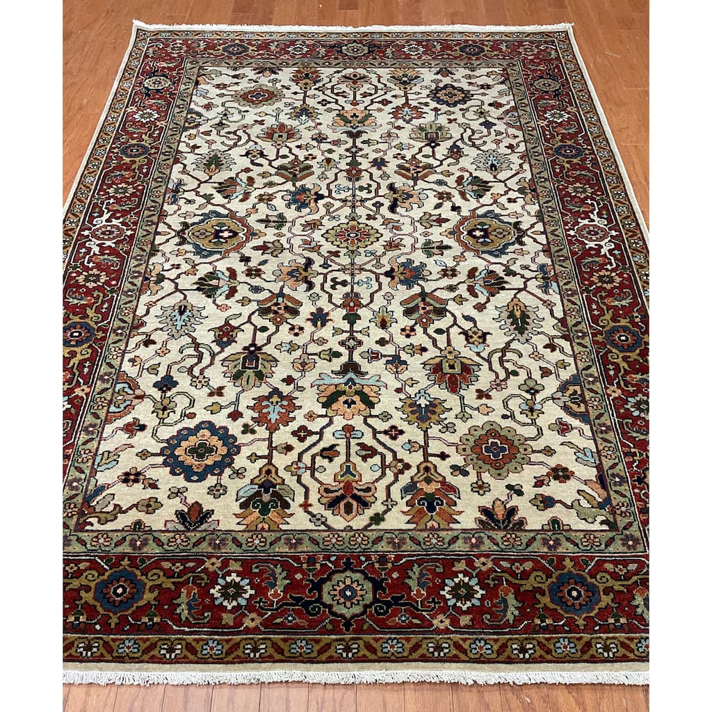HERAT ORIENTAL Hand-knotted Indo 5' x 8' Serapi Wool Rug - 5' x 8'