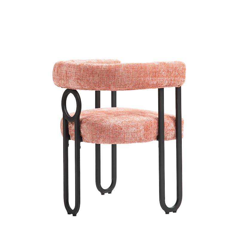 Upholstered Accent Chair Barrel Side Chair Set of 2