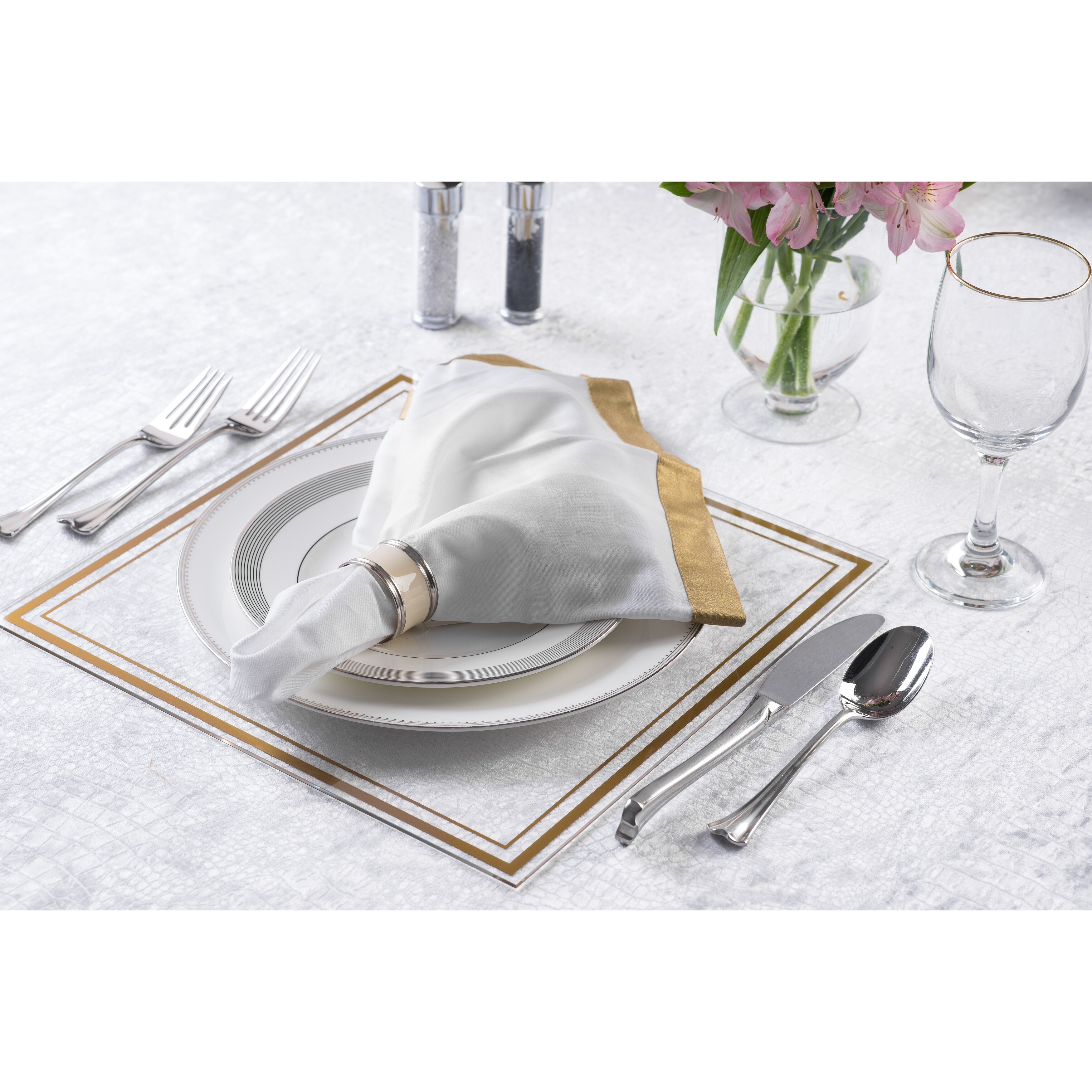 Shop Traditional Table Charger Clear Gold Overstock 24263506