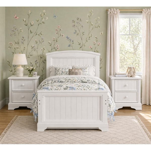 slide 2 of 12, Furniture of America Gertie Modern White 3-Piece Twin Rubberwood Captain Bed with 3-Drawer Trundle set White