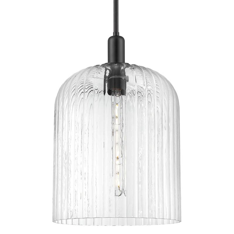 Innovations Lighting 716-1S-G559-12CL Bridal Veil 12" Wide Pendant - Matte Black