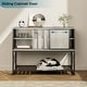 preview thumbnail 4 of 8, Buffet Sideboard Storage Bar Cabinet with Sliding Door