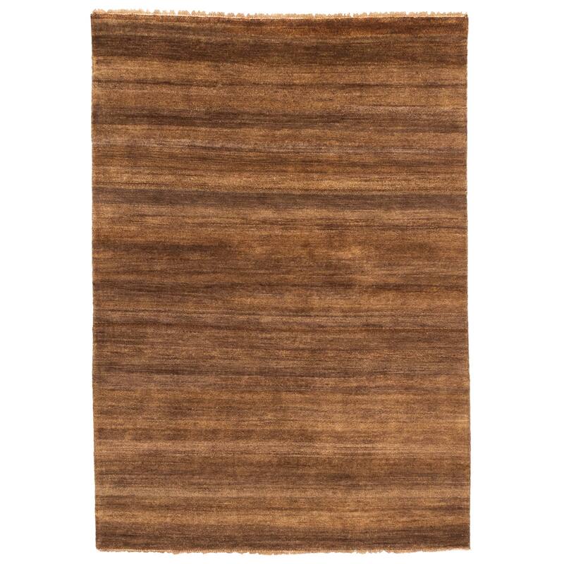 ECARPETGALLERY Hand-knotted Pak Finest Gabbeh Brown Wool Rug - 4'1 x 5'10