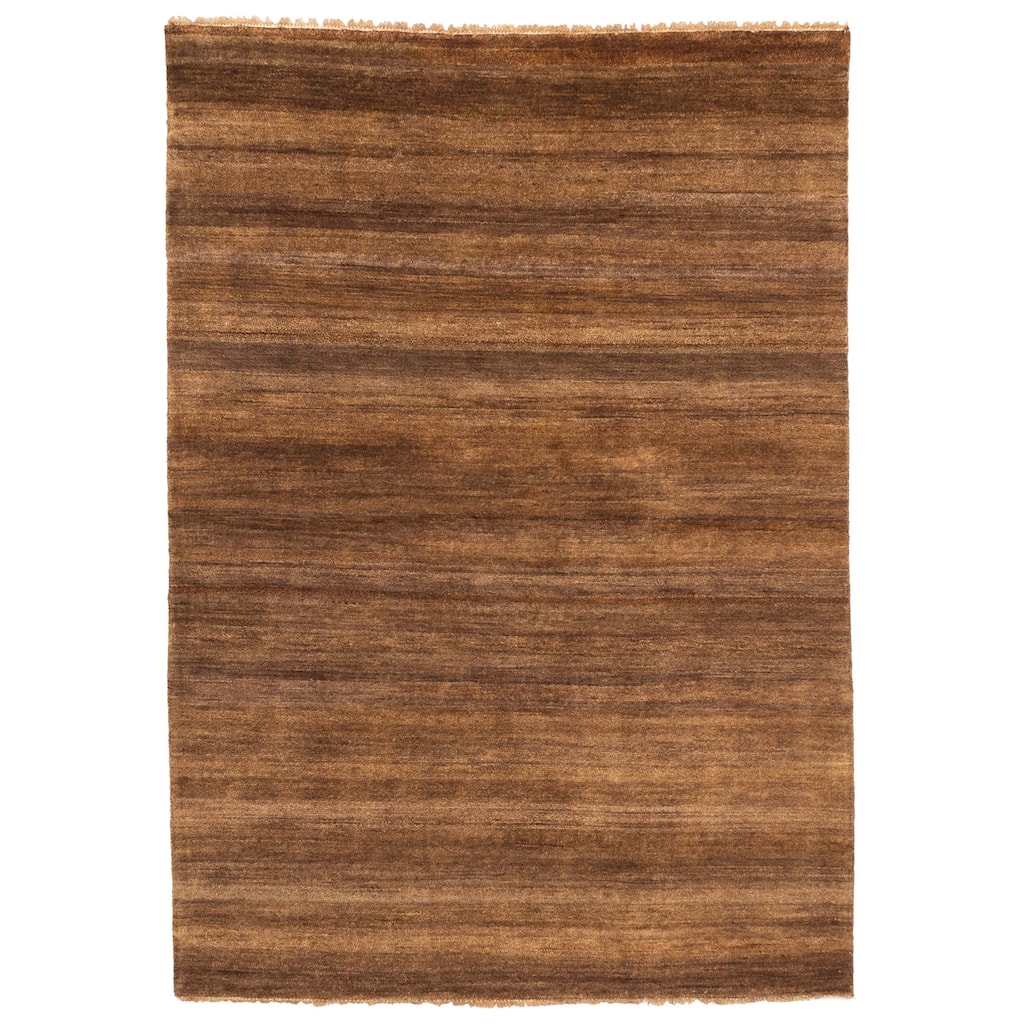 ECARPETGALLERY Hand-knotted Pak Finest Gabbeh Brown Wool Rug - 4'1 x 5'10