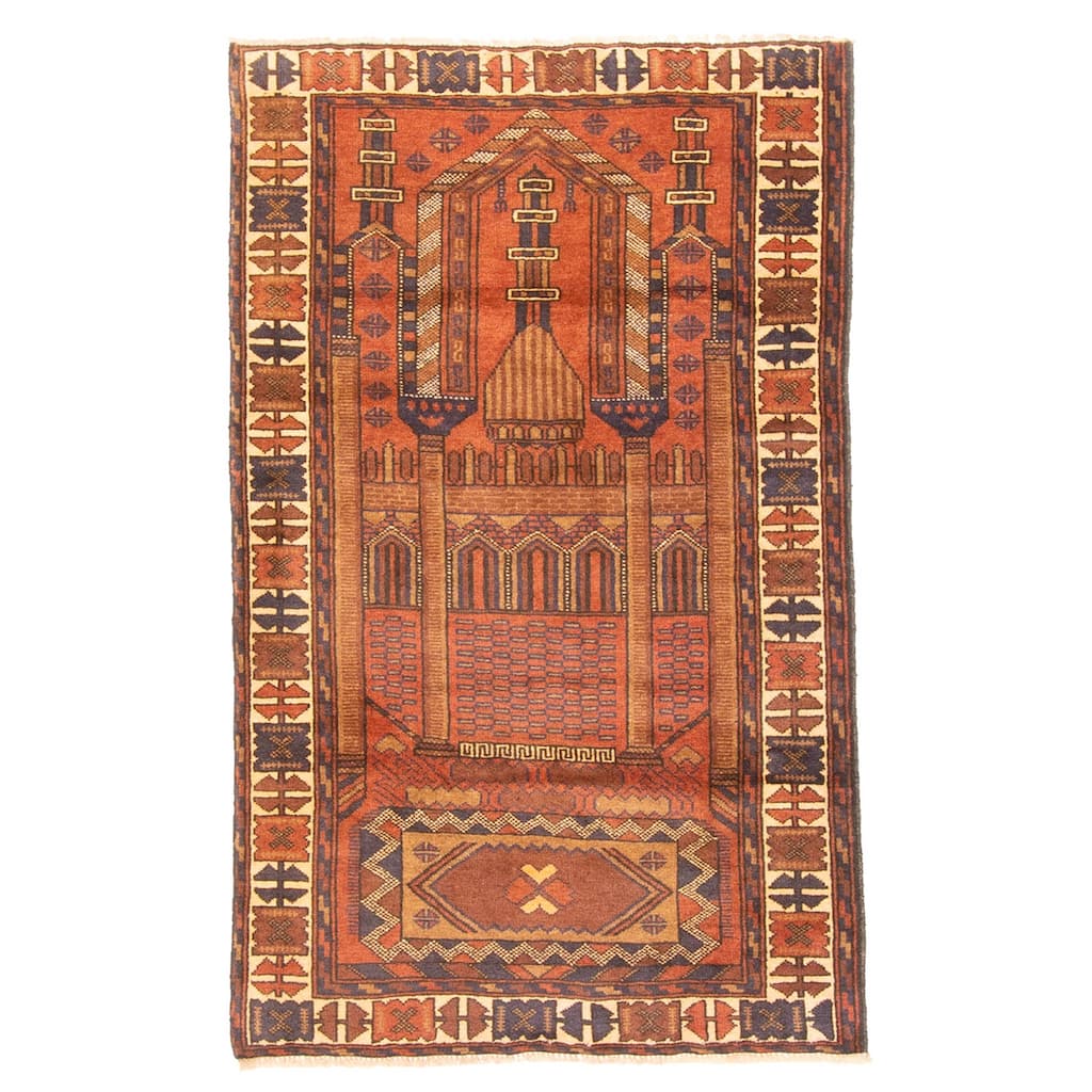 ECARPETGALLERY Hand-knotted Teimani Copper Wool Rug - 2'7 x 4'4