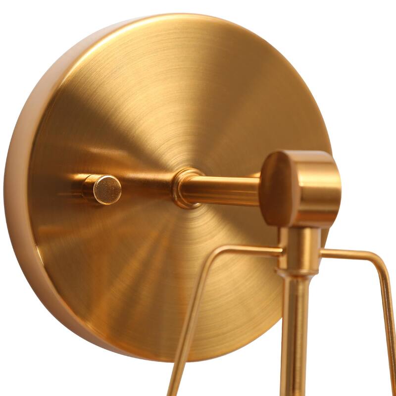 Modern Gold 1-Light Bathroom Vanity Lights Wall Sconces - L 4.7" x D 5.5" x H 11"