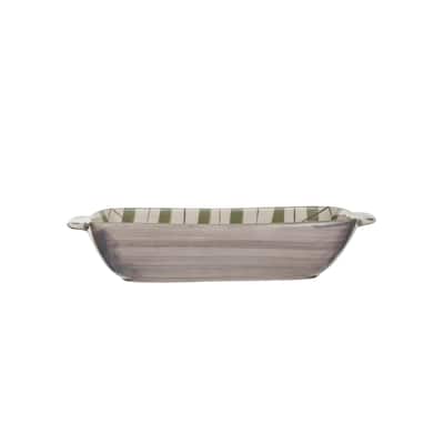 Stoneware Baking Dish with Pattern and Speckles
