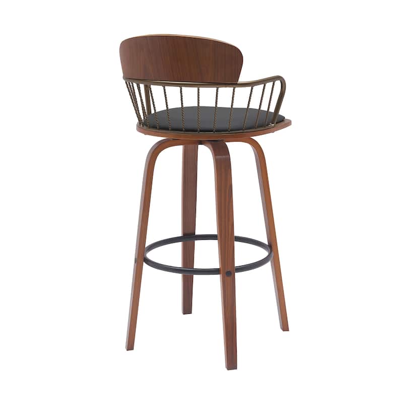 Willow Upholstered Wood Swivel Counter or Bar Stool