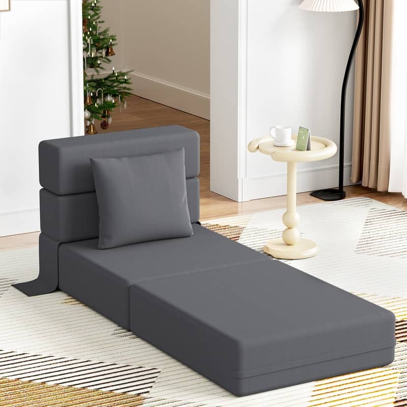 Corduroy Compression Convertible Folding Sectional Sofas (Set of 4)