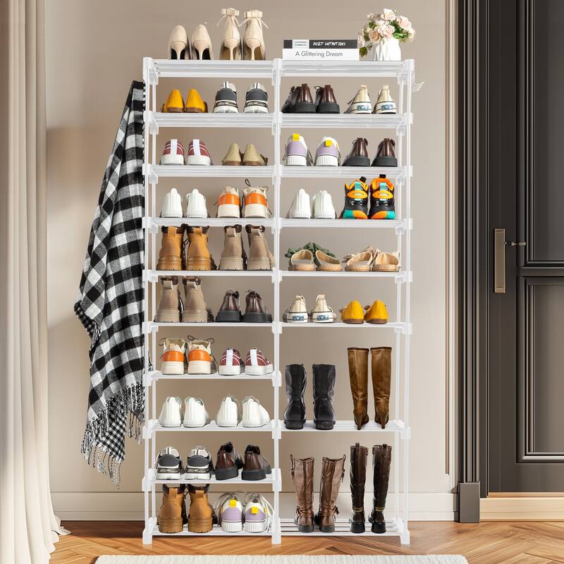 Minimalist Shoe Rack with Iron Frame Durable Non-Woven Storage Organizer for Shoes & Boots