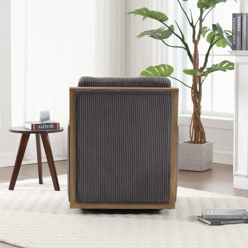 Swivel Barrel Chair, Comfy Accent Sofa Chair for Living Room, 360 Degree Swivel Barrel Club Chair