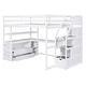 preview thumbnail 30 of 29, Wood Loft Bed Twin Size Full Size with Desk and Shelves Two Built-in Drawers Storage Staircase